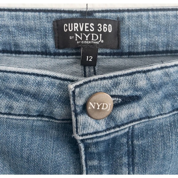 Nydj Curves 360 Slim Straight Blue Denim Jeans 12 - Picture 10 of 11